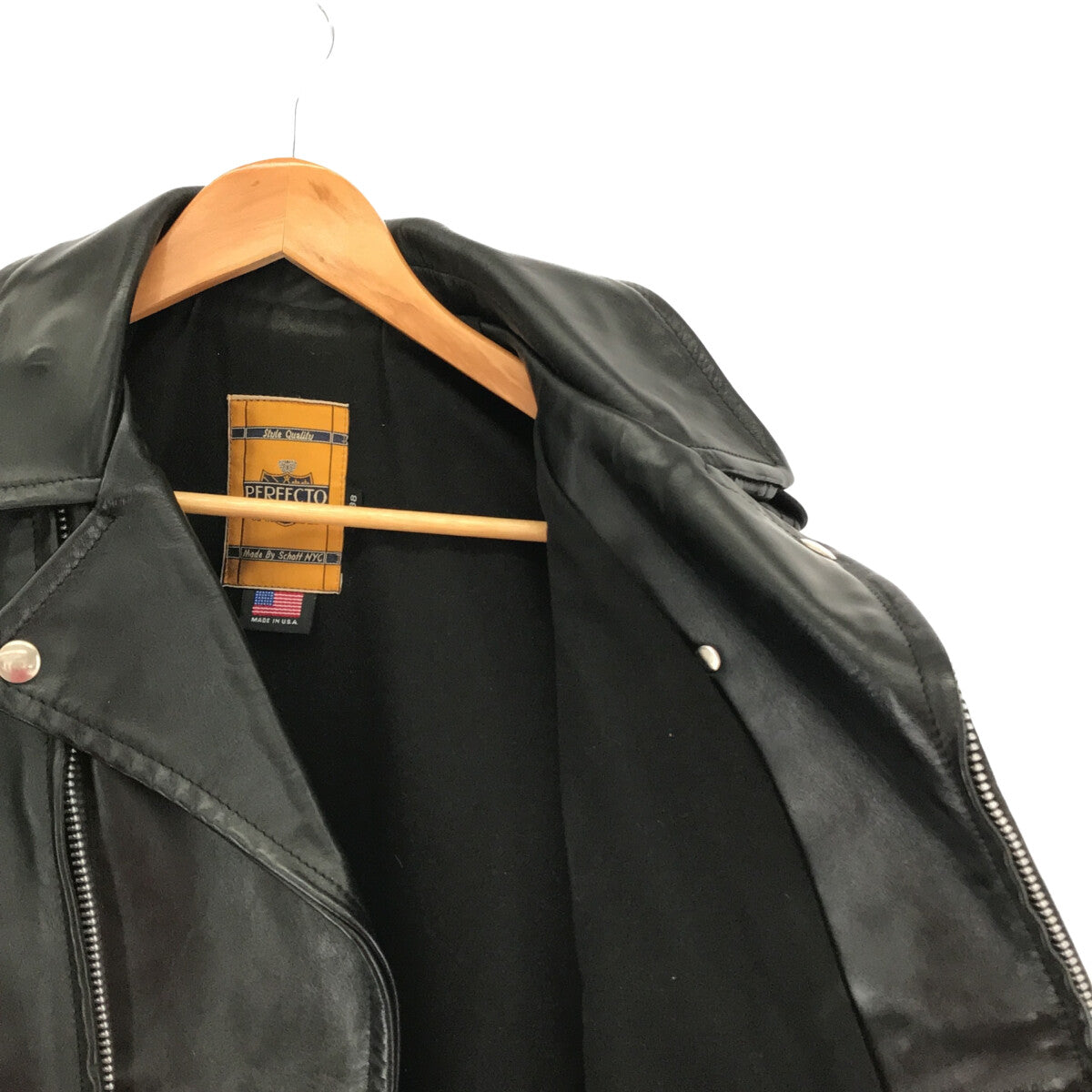 【美品】  SCHOTT / ショット | 1928H PERFECTO 40'SBECK MODEL D-POCKET ホースハイド モーターサイクル レザージャケット ベルト付き バイカー ライダース | 38 | ブラック | メンズ