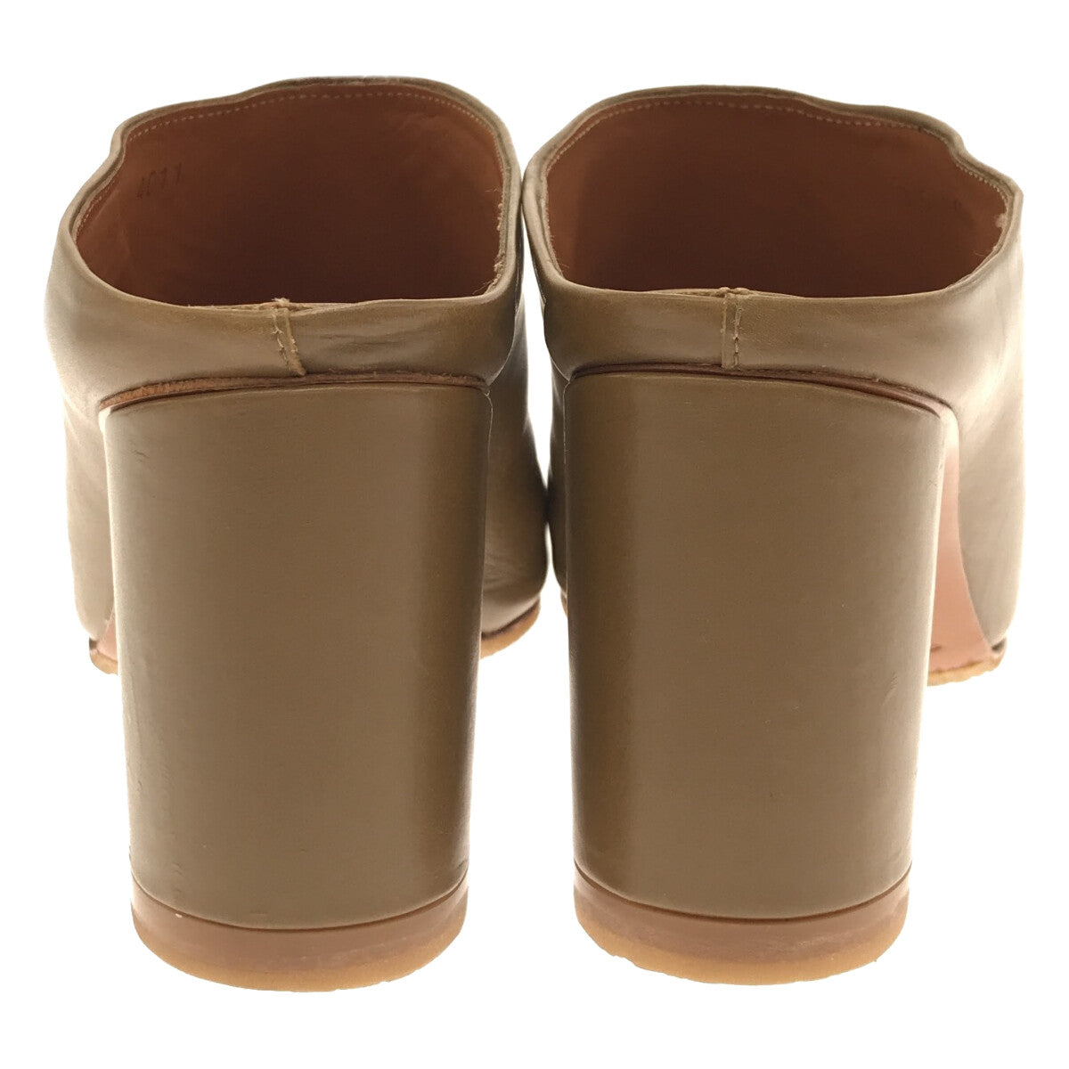 [狀況良好] Clergerie Paris / Clergerie |粗跟皮革涼鞋 |尺寸 36 |卡其色 |女性的