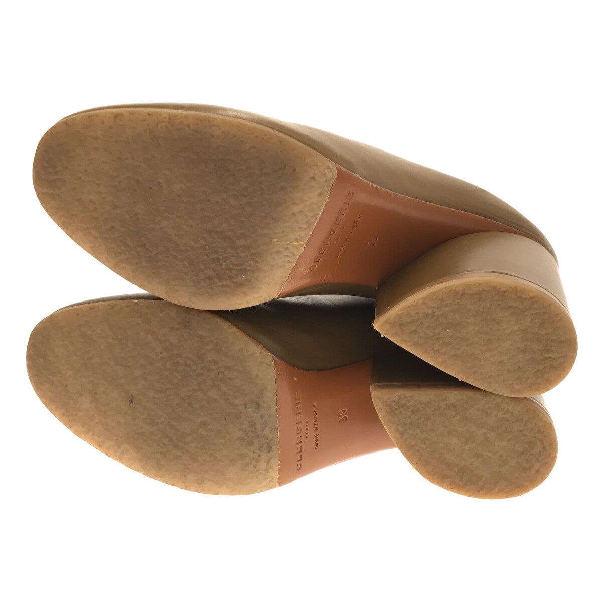 [狀況良好] Clergerie Paris / Clergerie |粗跟皮革涼鞋 |尺寸 36 |卡其色 |女性的