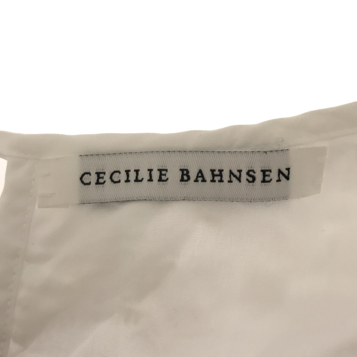 Cecilie Bahnsen / セシリーバンセン | コットン レース切替 バックリボン ギャザー ティアードワンピース | UK10 | ホワイト | レディース