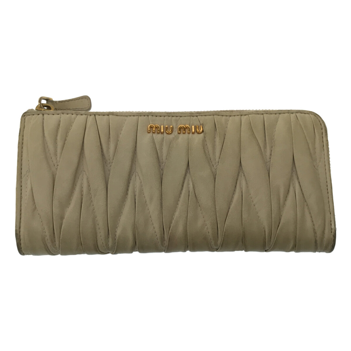 miu miu / 뮤 뮤 | L 자 지퍼 지갑 긴 지갑 | 아이보리 | 여성