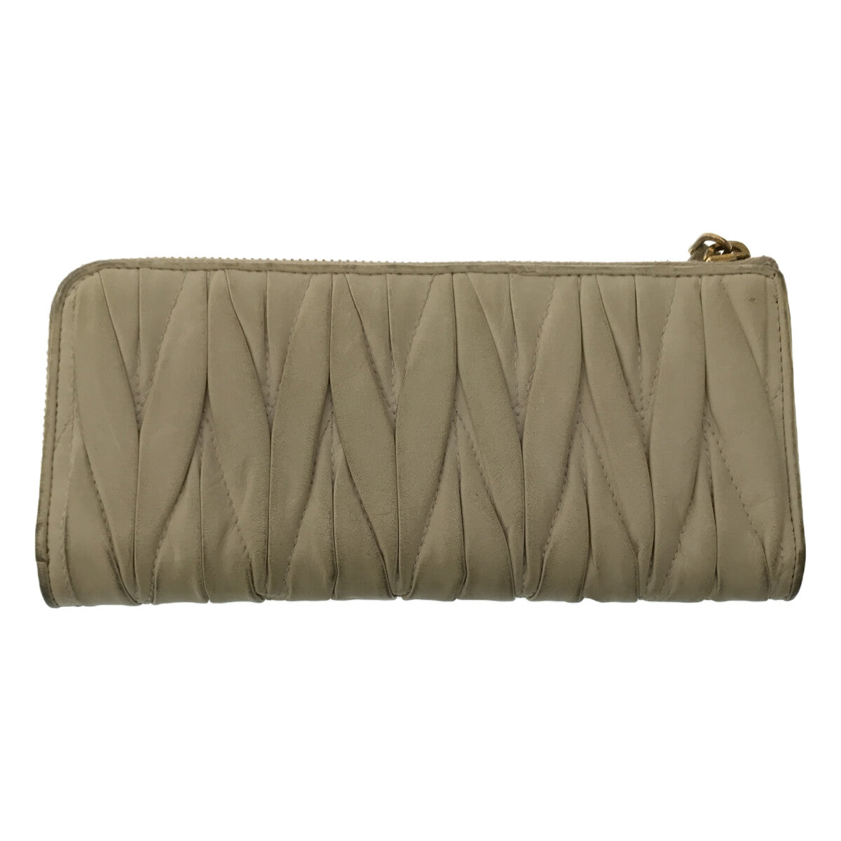 miu miu / 뮤 뮤 | L 자 지퍼 지갑 긴 지갑 | 아이보리 | 여성