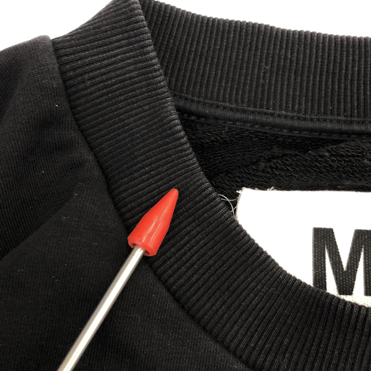 MM6 Maison Margiela / エムエムシックスメゾンマルジェラ | 刺しゅうロゴ カットオフワンピース | S | ブラック | レディース