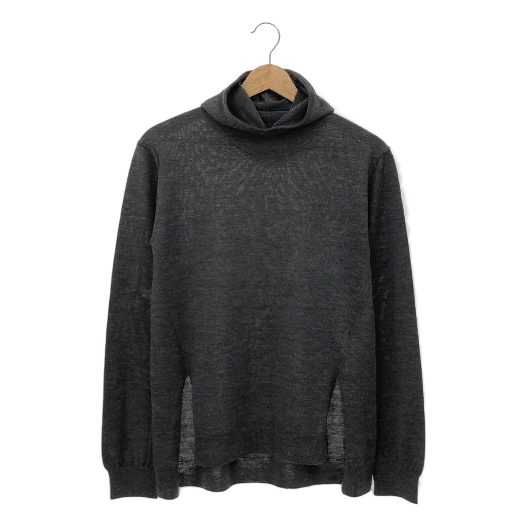 【신품】 Little $uzie / 리틀수지 | 2023AW | Extra Fine Merino Wool Hooded Knit 울 후드 니트 | 하나 | Charcoal | 여성