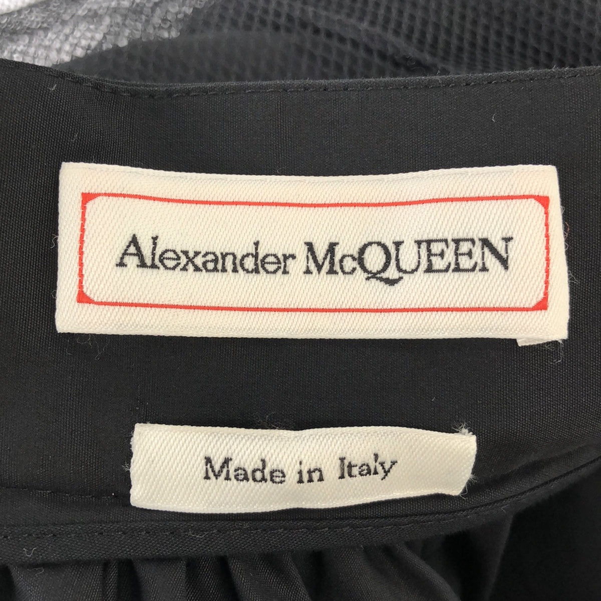 【美品】  ALEXANDER MCQUEEN / アレキサンダーマックイーン | メッシュレイヤード ギャザー ミディスカート | 42 | ブラック | レディース