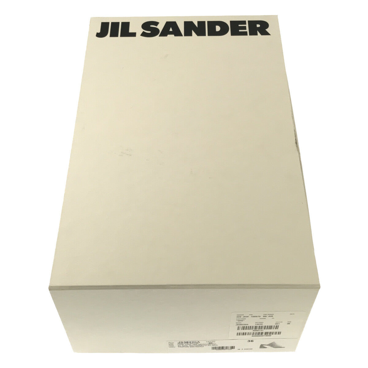 【美品】  JIL SANDER / ジルサンダー | シェイプド ヒール レザーサンダル ミュール 箱保存袋付き | 36 | ブラック | レディースインソールキズ