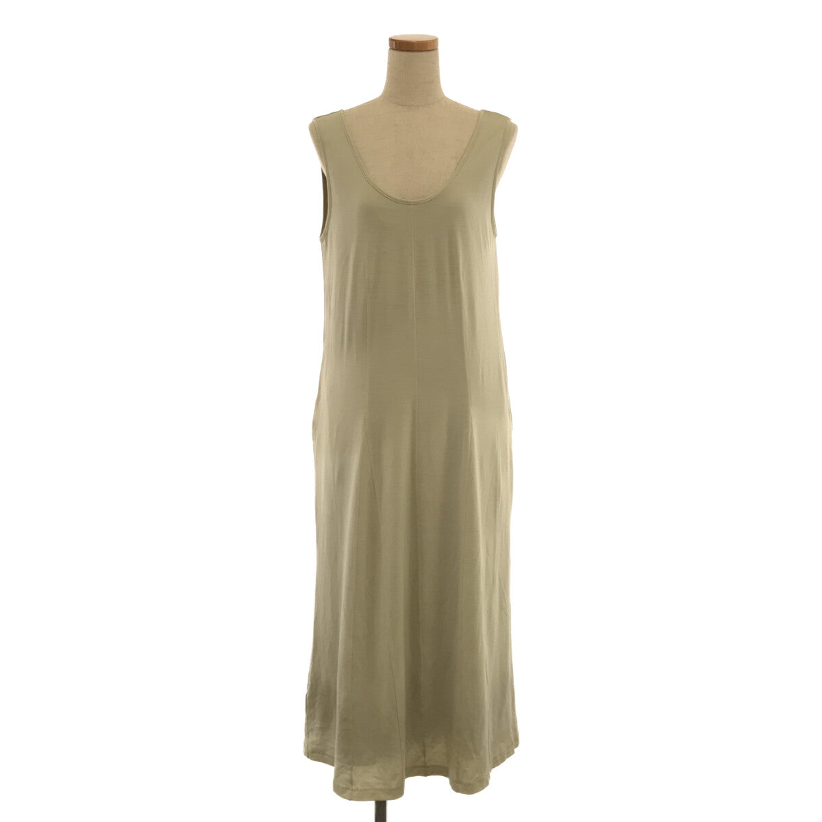 【미품】 AURALEE / 오라리 | 2021AW | EXTRA FINE WOOL JERSEY SLEEVELESS ONE PIECE / 총 안감 원피스 | 1 | L.GR/BE | 여성