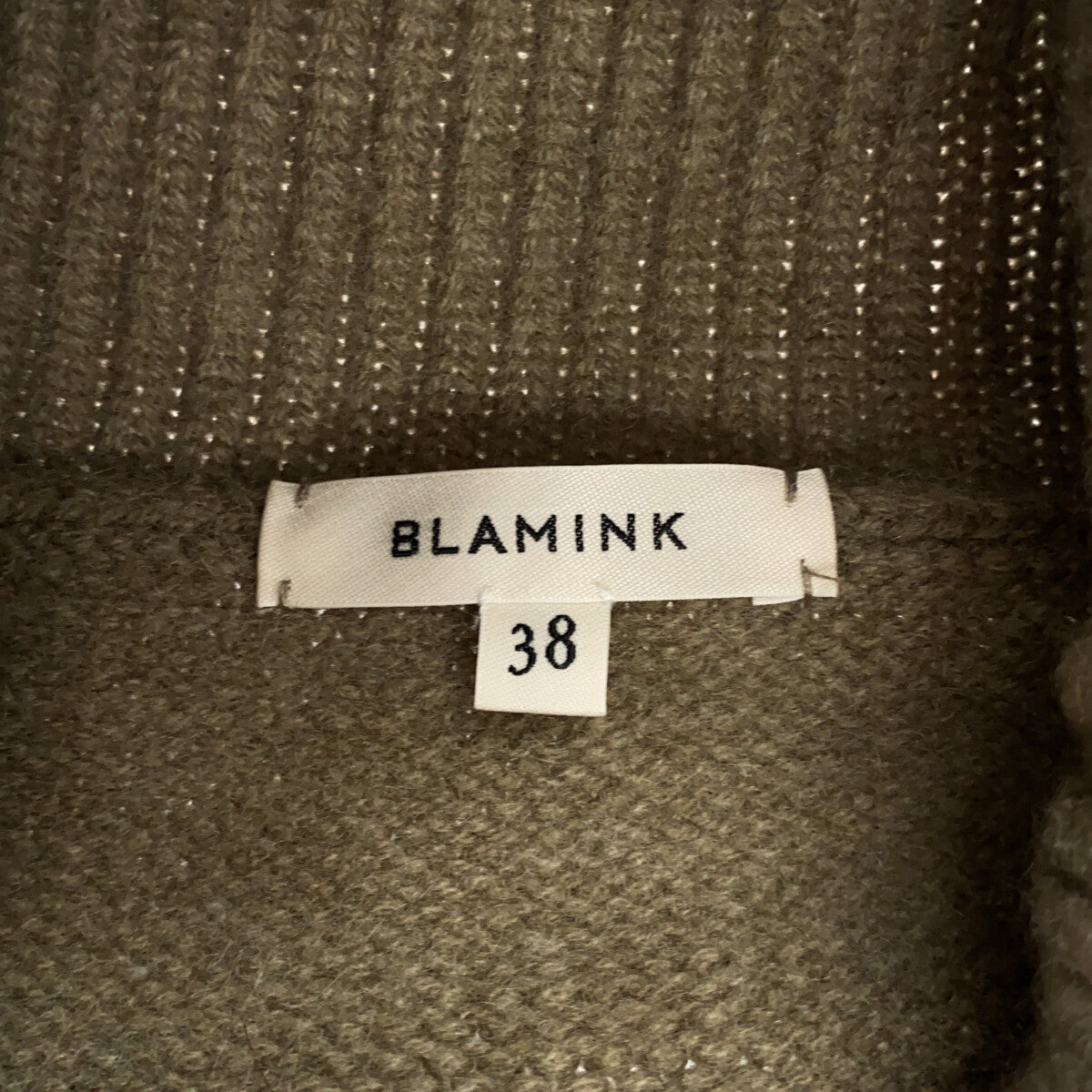 【美品】 BLAMINK / ブラミンク | ウール カシミヤ タートルネックニット | 38 | カーキ | レディース