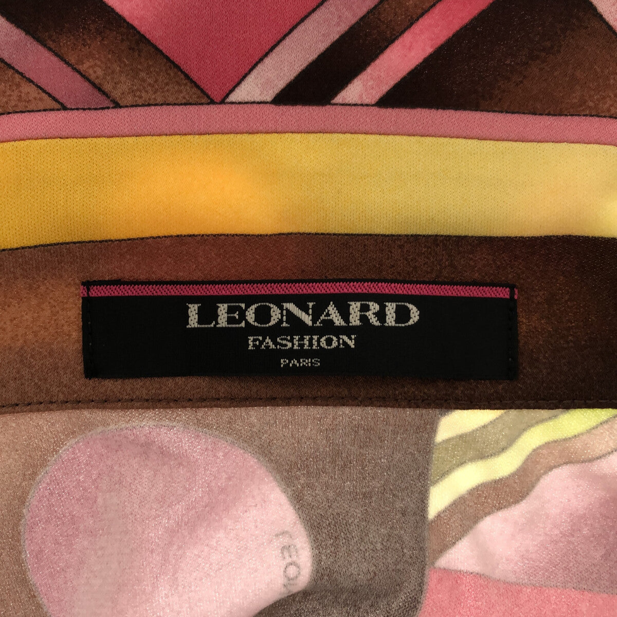 【미품】 LEONARD / 레오나르 | 총무늬 프린트 가디건 재킷 | M | 멀티 컬러 | 여성