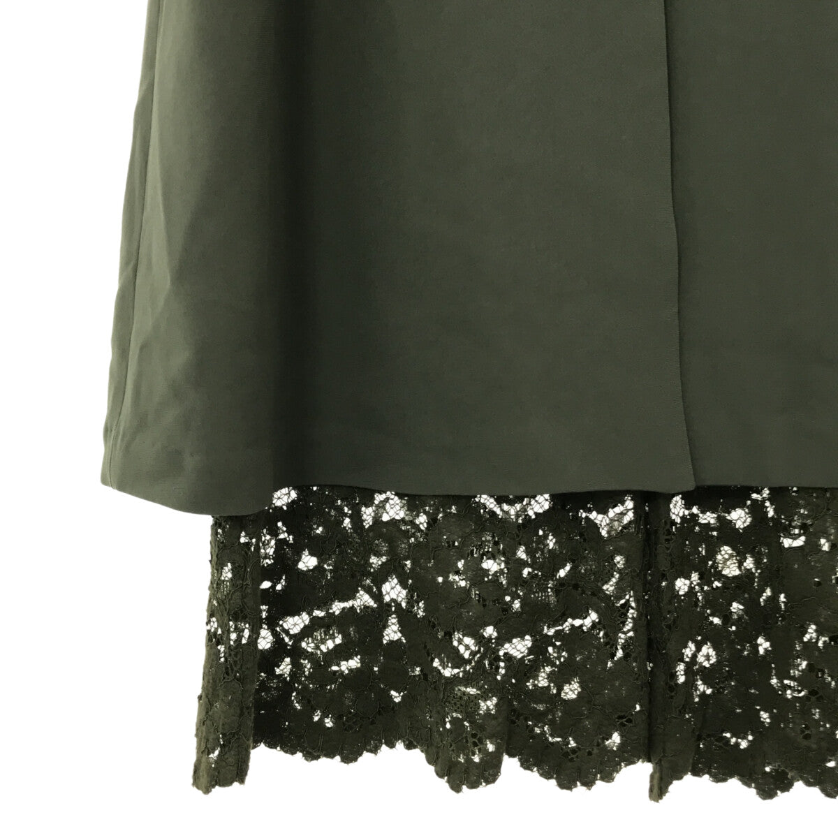 【신품】 Arobe / 아로브 | 총 안감 엠브로이드 레이스 레이어드 원피스 올인원 | 2 | 올리브 | 여성