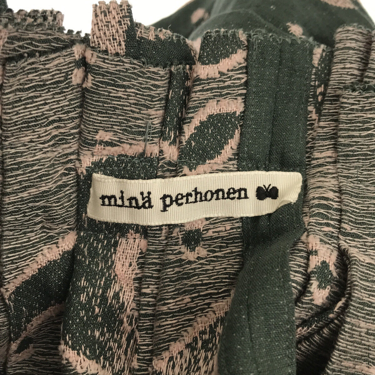 mina perhonen / 미나펠호넨 | 2023SS | flower cosmo 스커트 | 36 | 모스 그린 / 페일 핑크 | 여성