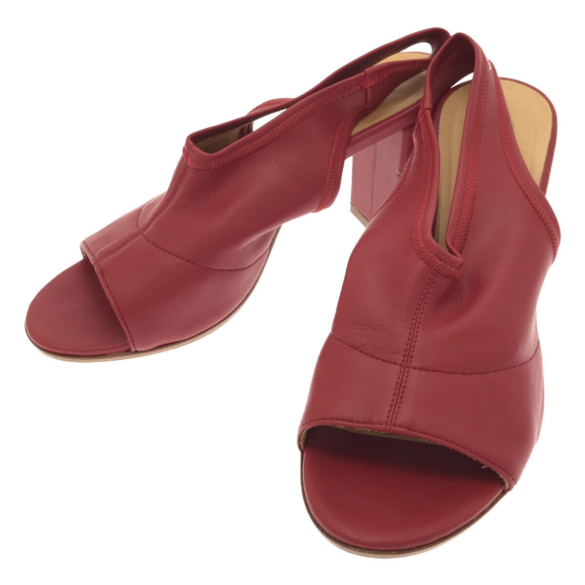 【미품】 MM6 Maison Margiela / 엠엠 식스 메종 마르젤라 | 발목 스트랩 힐 샌들 | 36 | 엔지 | 여성