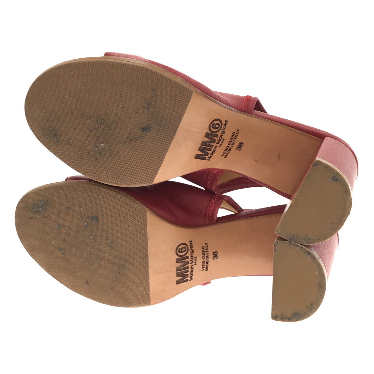 【미품】 MM6 Maison Margiela / 엠엠 식스 메종 마르젤라 | 발목 스트랩 힐 샌들 | 36 | 엔지 | 여성