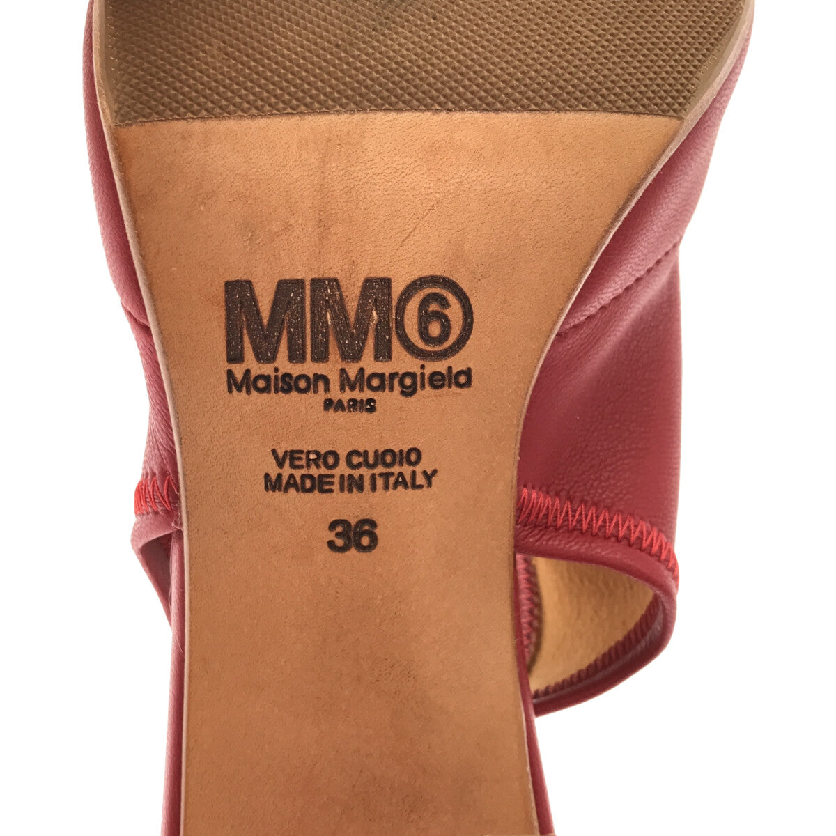 【美品】  MM6 Maison Margiela / エムエムシックスメゾンマルジェラ | アンクルストラップ ヒールサンダル | 36 | エンジ | レディース