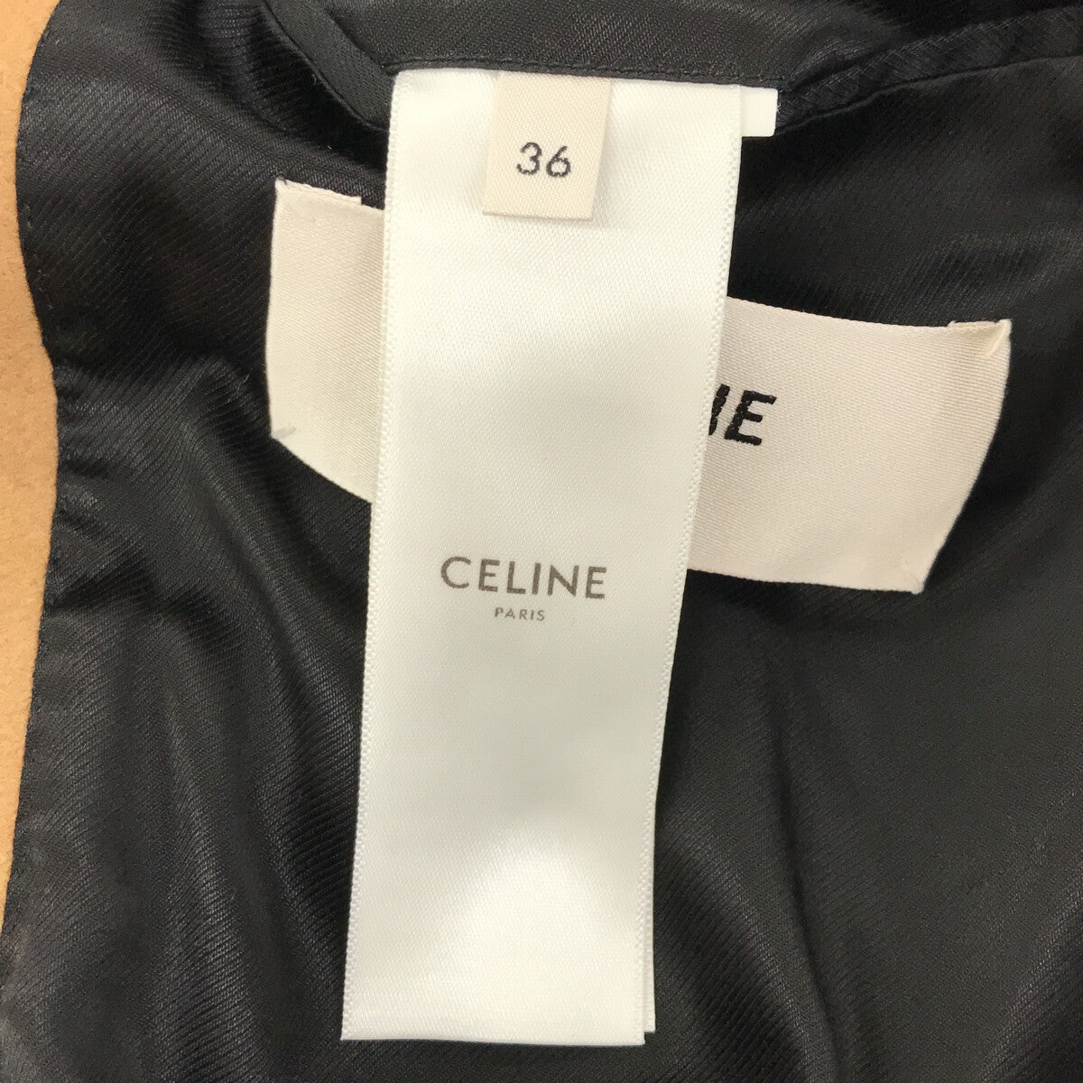 CELINE / セリーヌ | ウール カシミヤ メルトン ピークドラペル ダブルブレスト ロング チェスター コート ハンガー付き | 36 |