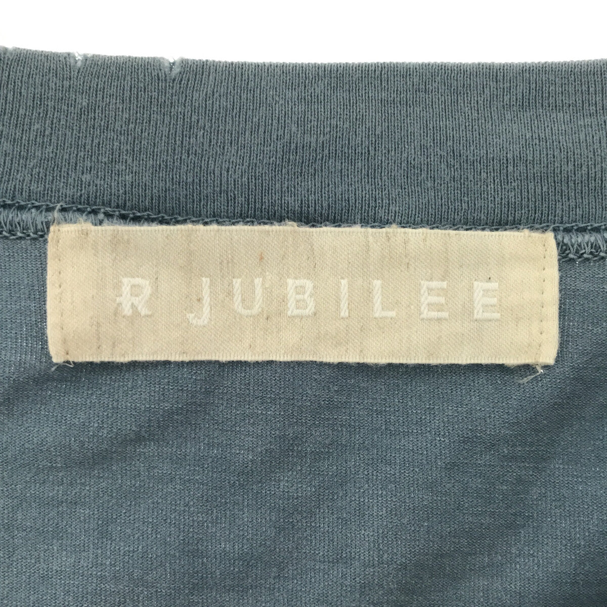 R JUBILEE / アールジュビリー | Roll UP Over Tee / ダメージ加工 ロールアップ オーバーTシャツ | F | ブルー | レディース