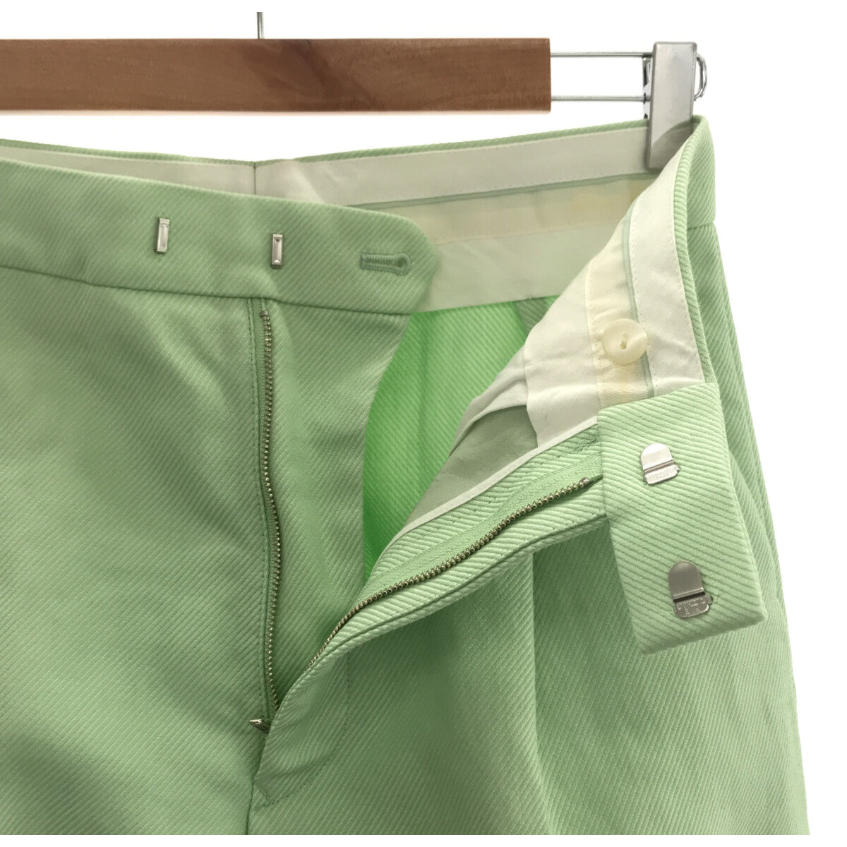 ドゥロワー Drawer ウール テーパードパンツ 40 緑 グリーン /HK29cm裾幅
