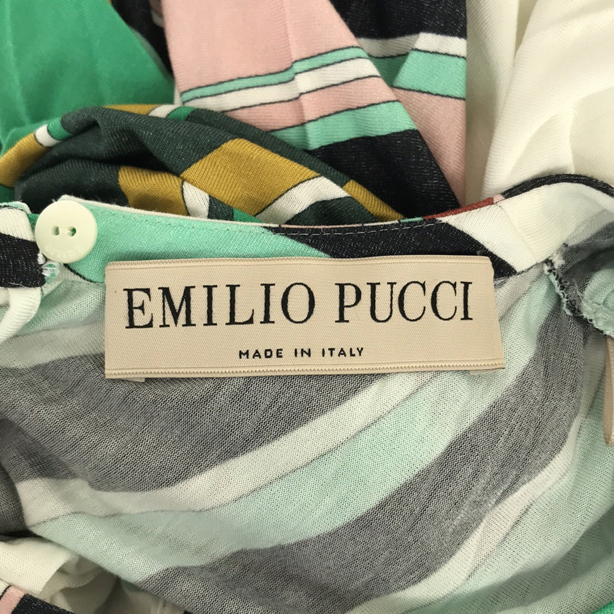 EMILIO PUCCI / エミリオプッチ | レーヨン 総柄 ボリューム ワイドワンピース | 34 | レディース