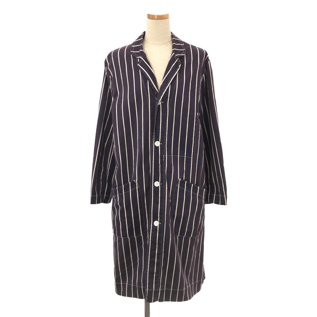 Yarmo / ヤーモ | 製品染め シングルチェスター ショップコート | L | 茄子紺 | レディース