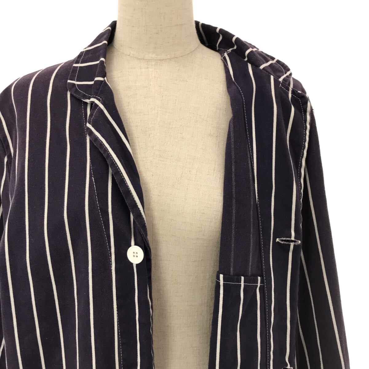 Yarmo / ヤーモ | 製品染め シングルチェスター ショップコート | L | 茄子紺 | レディース