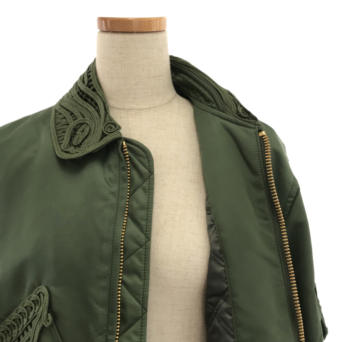 Mame Kurogouchi / マメクロゴウチ | Cording Embroidered Flight Jacket / ナイロンツイル  ブルゾン ミリタリージャケット | 1 |