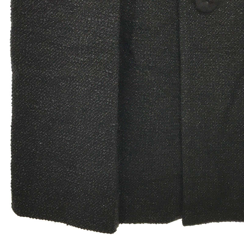 HiROMITHiSTLE / ヒロミシスル | ウール混 ラメ くるみボタン ノーカラー ティアード コート | F | ブラック | レディース