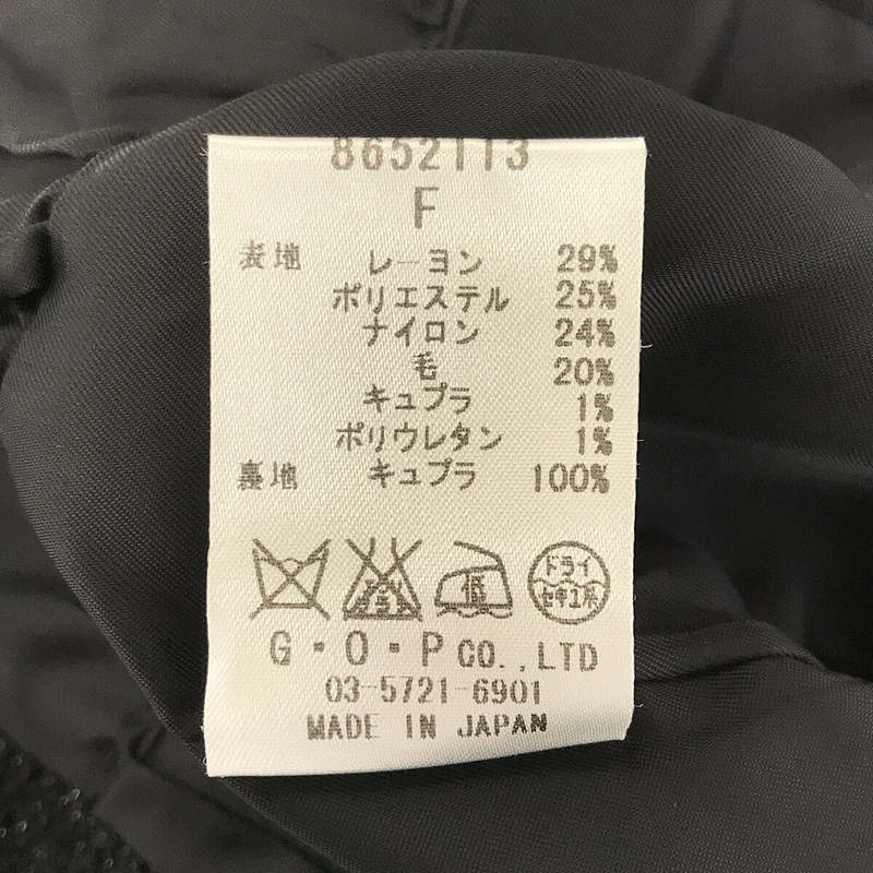 HiROMITHiSTLE / ヒロミシスル | ウール混 ラメ くるみボタン ノーカラー ティアード コート | F | ブラック | レディース