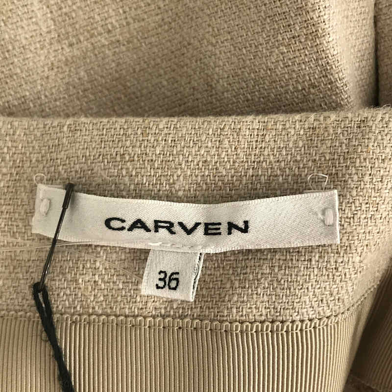 CARVEN / カルヴェン | リネン タック バックジップ 台形 スカート