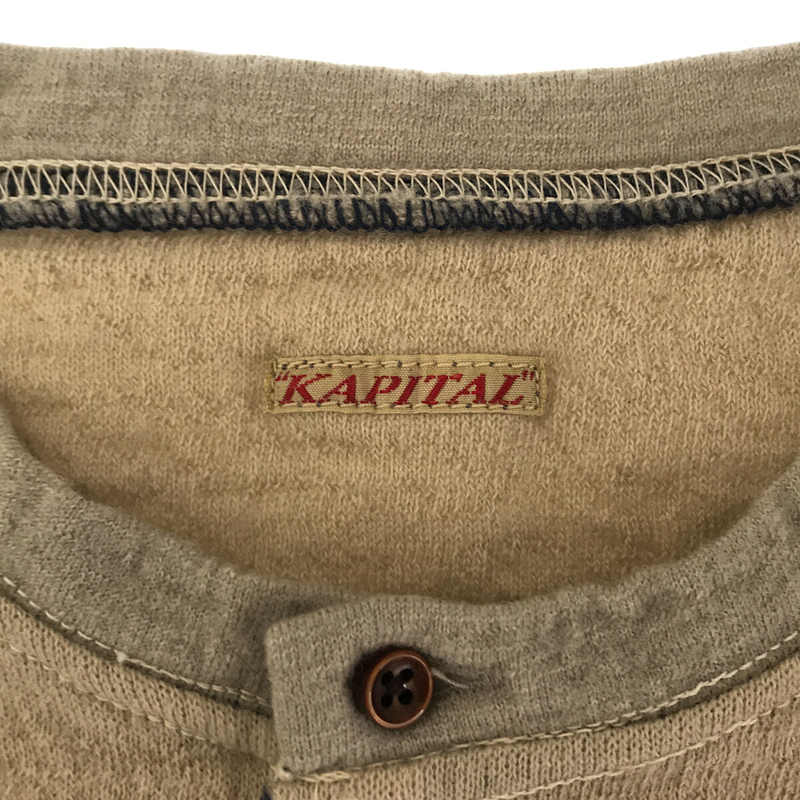 KAPITAL インディゴ パッチワーク Vネック ポケットTシャツ