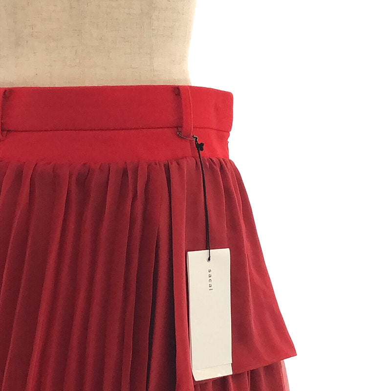 sacai / サカイ | 2022AW | Satin Mix Chiffon Mix Skirt 1 | 1