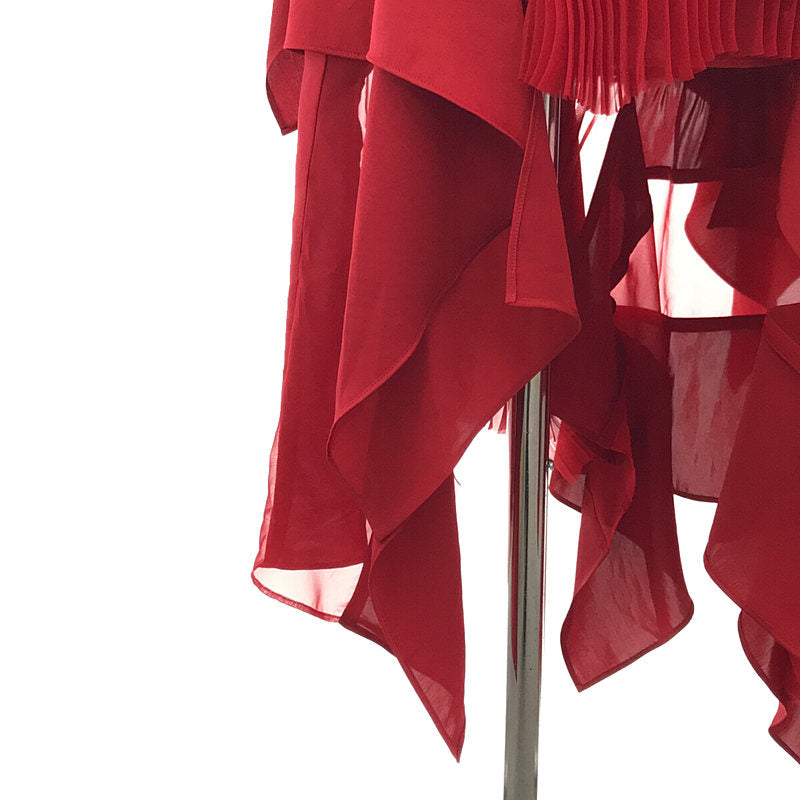 [New] sacai / Sacai | 2022AW | Satin Mix Chiffon Mix Skirt 1 | 1 | Red | Women's