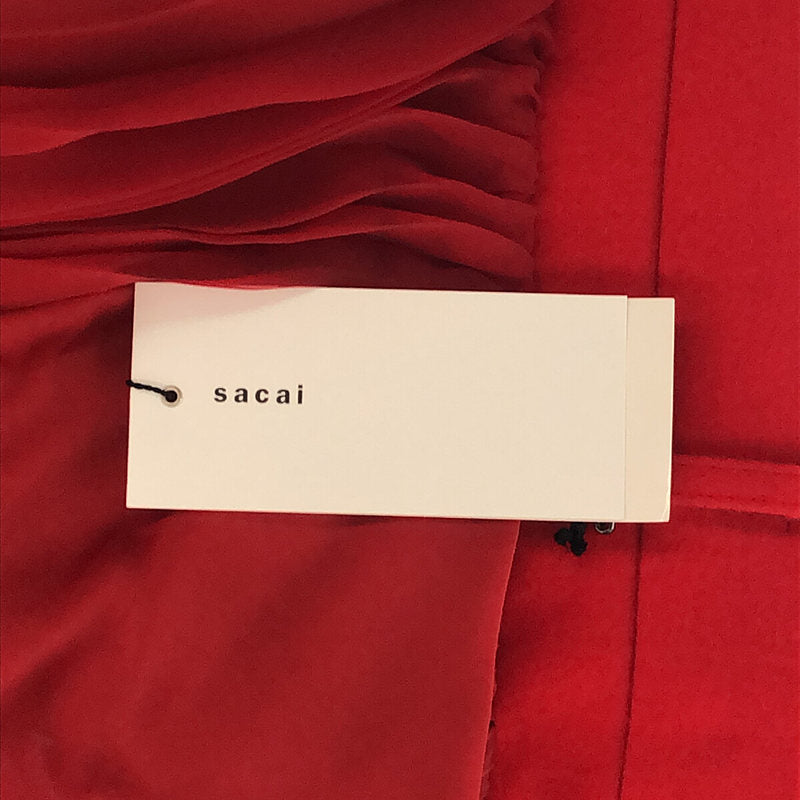 [New] sacai / Sacai | 2022AW | Satin Mix Chiffon Mix Skirt 1 | 1 | Red | Women's