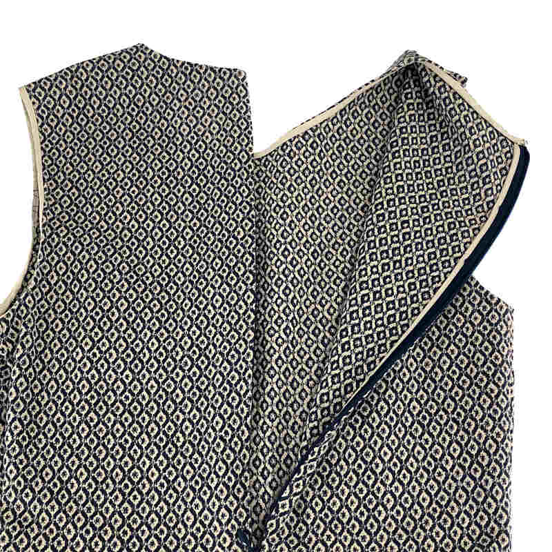 黛安馮芙絲汀寶 | JEANNIE 連身裙 小圖案提花無袖喇叭連身裙 | 0 |藍色和奶油色/白色|女性的