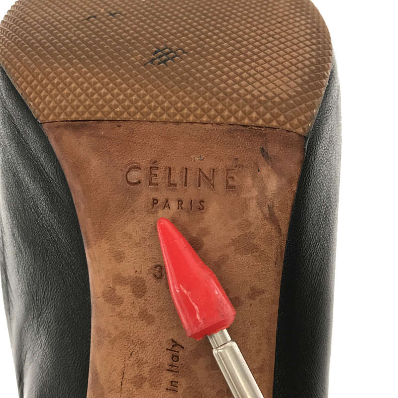 CELINE / セリーヌ | 9cm ハイヒール ラウンドトゥ パンプス | 38.5 | ブラック | レディース