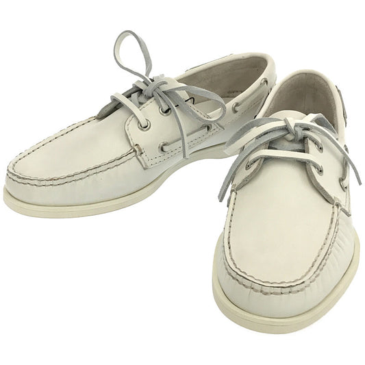 [Good Condition] Sanyo Yamacho / Sanyo Yamacho | SANYO All Leather Lace-up Deck Shoes Leather Shoes Box Included | S (35) | WHITE | Women's