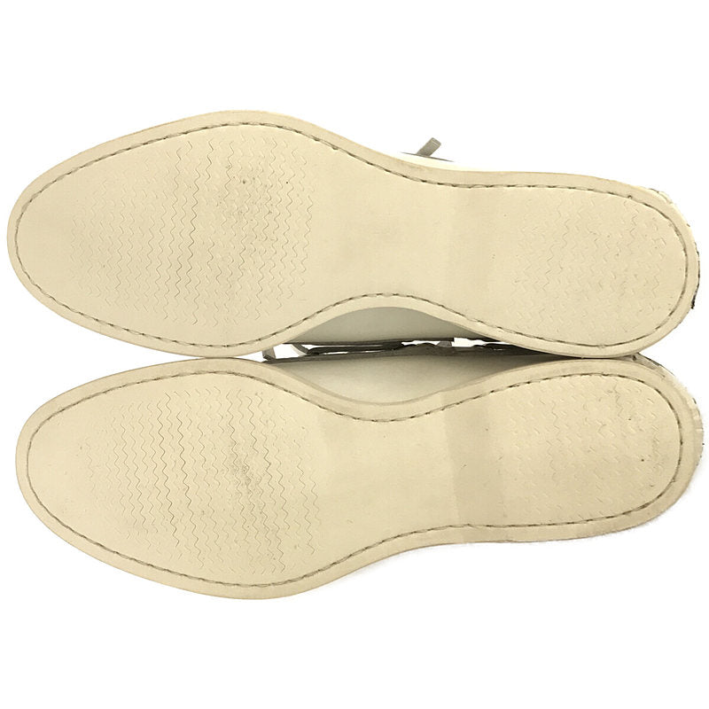 [Good Condition] Sanyo Yamacho / Sanyo Yamacho | SANYO All Leather Lace-up Deck Shoes Leather Shoes Box Included | S (35) | WHITE | Women's