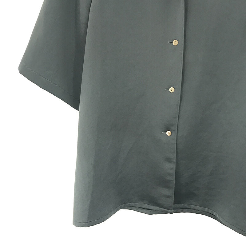 foufou / フーフー | open collar satin blouse オープンカラーサテン