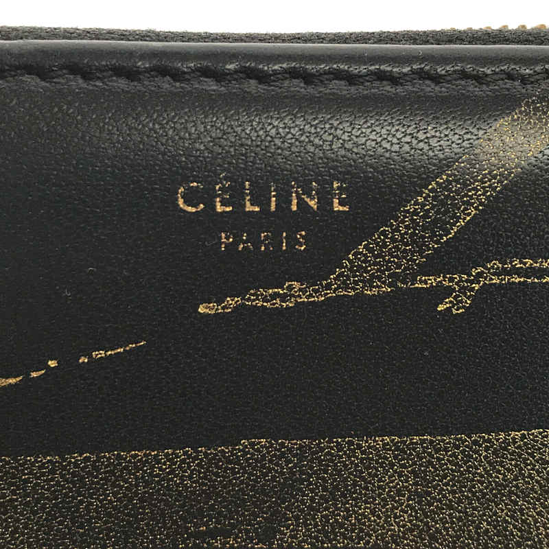 CELINE / セリーヌ | 金箔プリント ラウンドファスナーウォレット 長