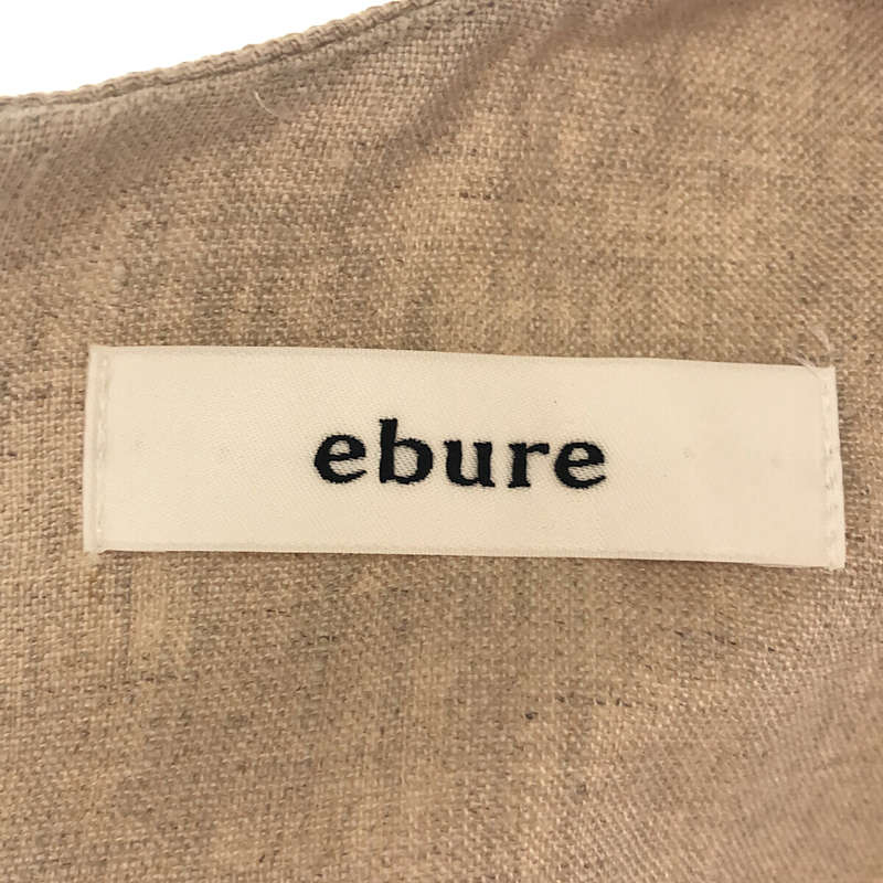 美品】 ebure / エブール | 2022SS | リネン ノースリブラッフルワンピース | 36 | ベージュ | レディース – KLD