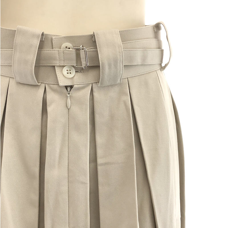 【美品】  foufou / フーフー | 2020SS | super tuck long skirt スーパータックロングスカート ベルト付き | 0 | オフホワイト | レディース