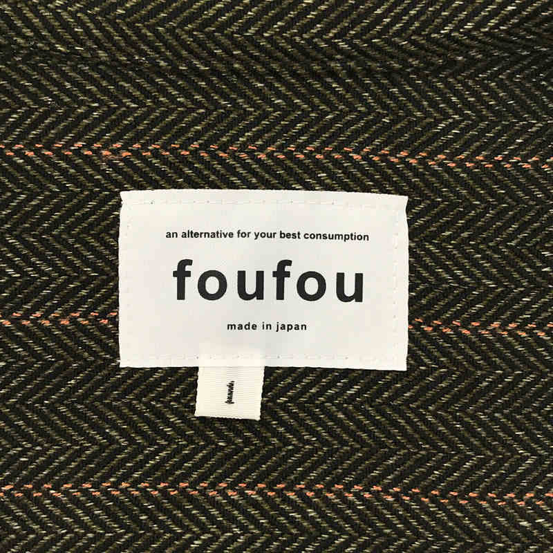 foufou / フーフー | open collar herringbone one piece オープン