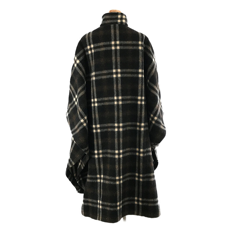 WRYHT / ライト | STAND COLLAR MANTLE ( BLACK PLAID ) 縮絨 メルトン