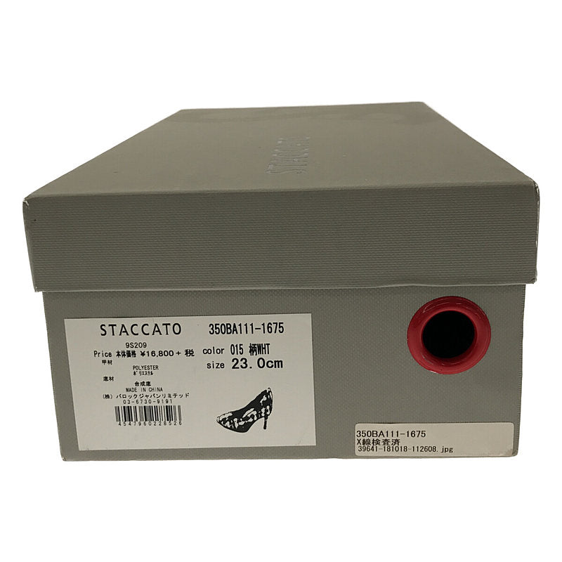 [狀況良好] STACCATO | STACCATO 粗花呢格紋尖頭高跟鞋（帶盒）|尺寸 23 |白色 / 海軍藍 / 紅色 |女性的