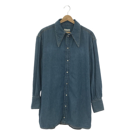 Ganni | Cutout denim shirt | S/M | mid blue vintage | Women's