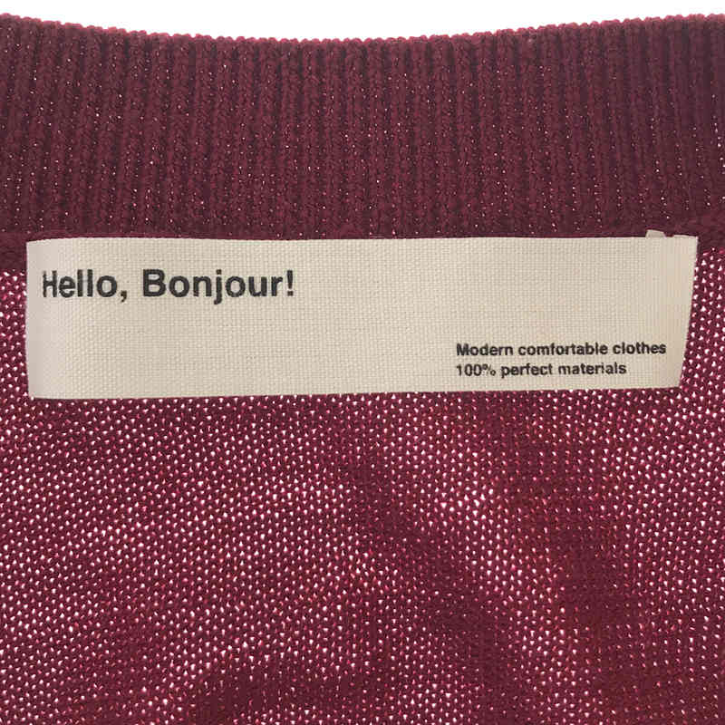 【美品】  L'Appartement / アパルトモン | 2021AW HELLO BONJOUR! SIDE SLIT KNIT サイドスリット クルーネック プルオーバー ニット セーター | F | ボルドー | レディース