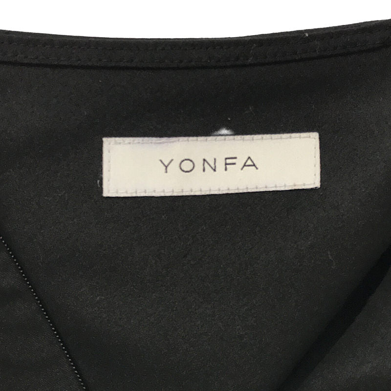 YONFA / ヨンファ | ジップ ドレス サイド スリット キャンディー スリーブ ワンピース | S |