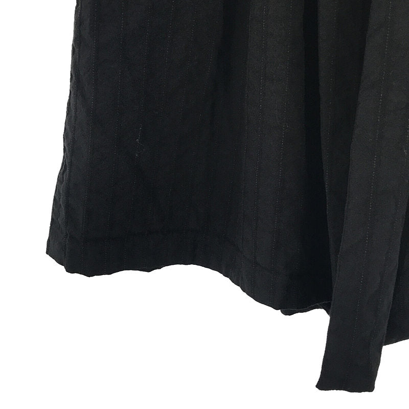 【美品】  COMME des GARCONS COMME des GARCONS / コムコム | 2019AW / AD2019 ポリエステル ストライプ 変形 ギャザー ボリューム スカート | XS | ブラック | レディースロングスカート