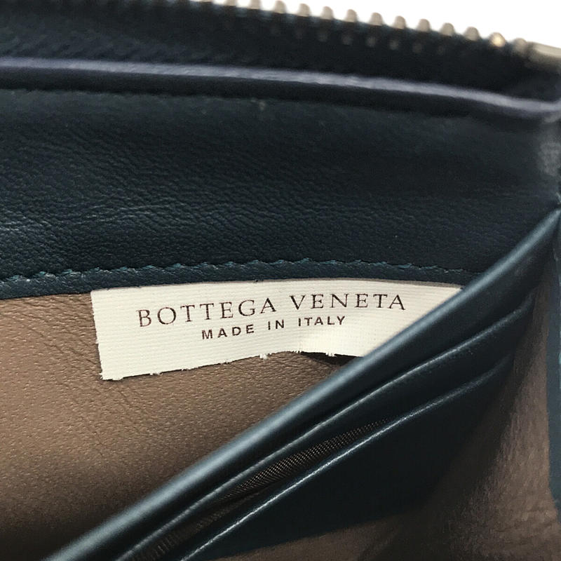 BOTTEGA VENETA / ボッテガヴェネタ | イタリア製 イントレチャート バイカラー レザー L字ファスナー ウォレット 長財布  保存箱付き |