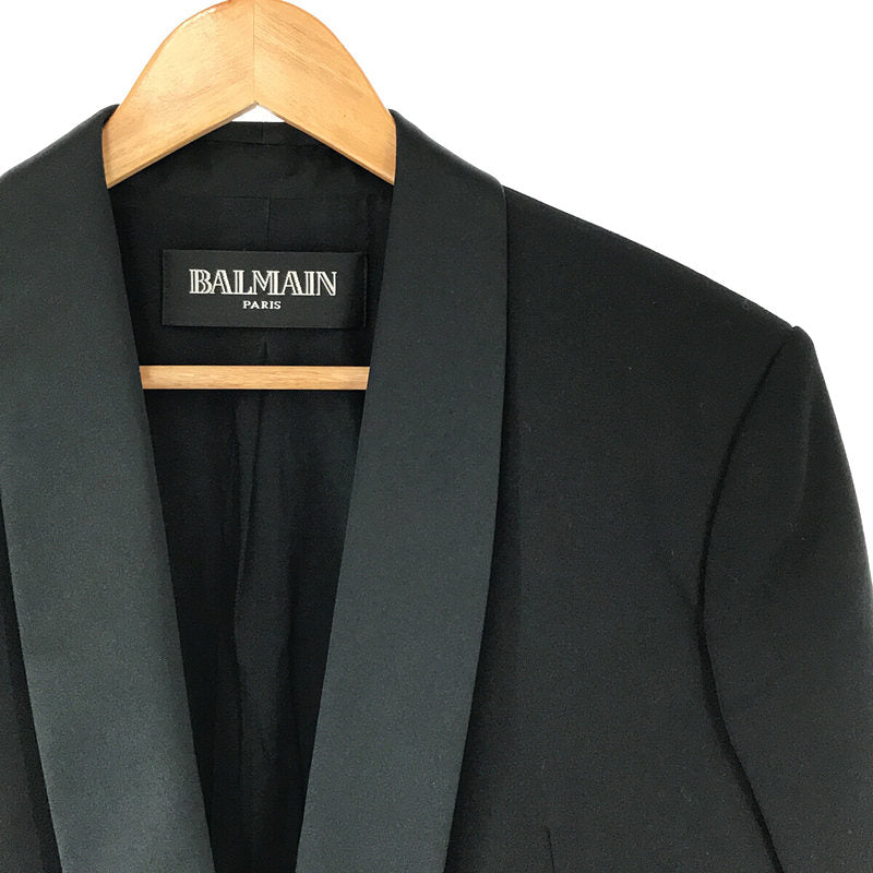 肩幅38cm美品 BALMAIN バルマン ショールカラー ブラックジャケット ...