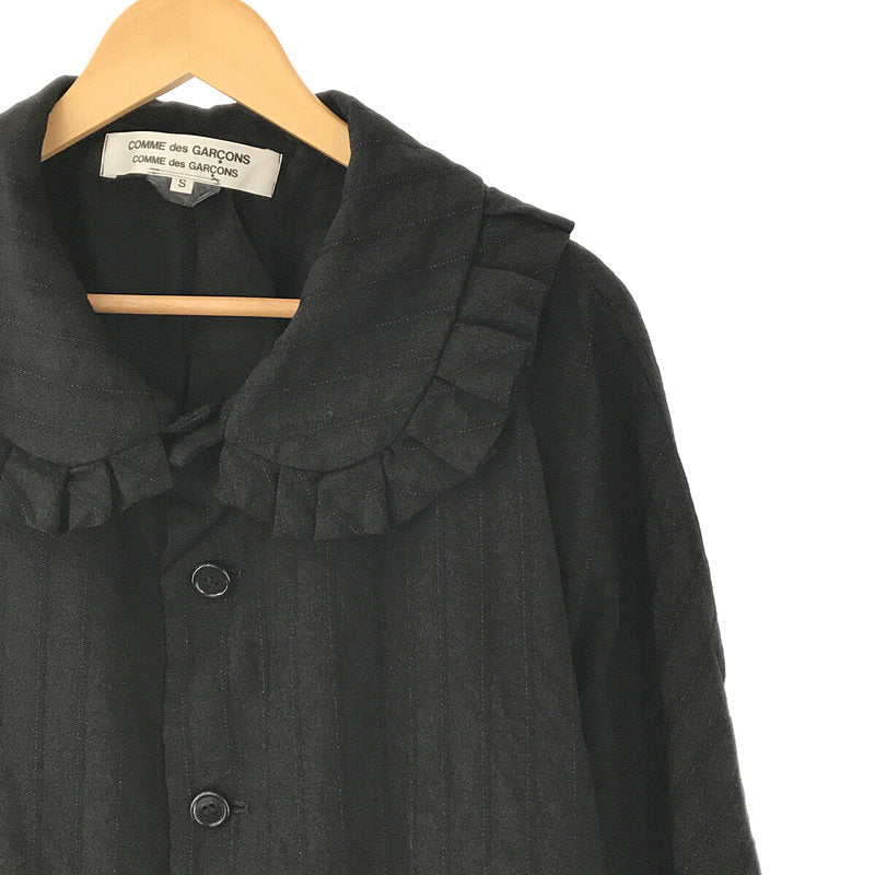 BLACK COMME des GARCON 拘束ベルト付き丸襟ショートコートコート